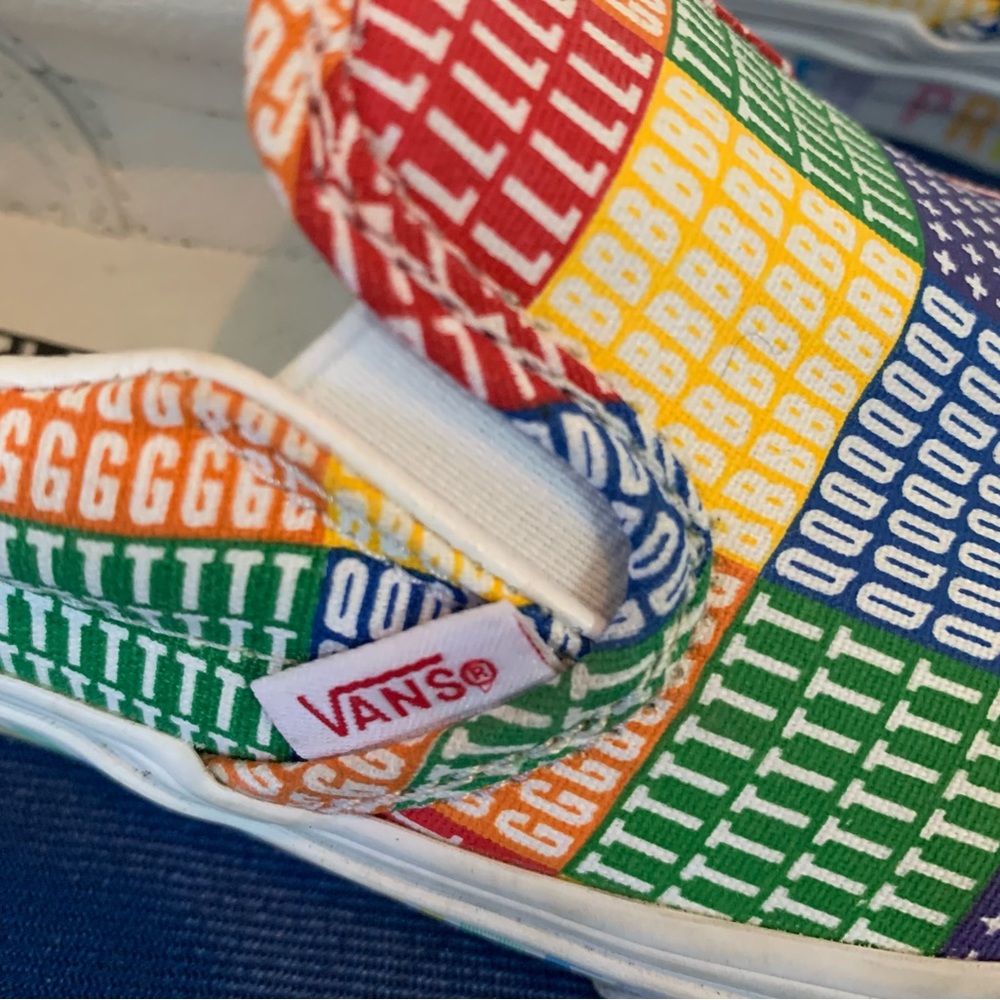 Vans Unisex Rainbow Pride Classic Slip-On Sneakers - Picture 8 of 11
